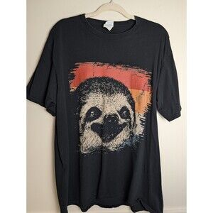 Retro Style Sloth Unisex T Shirt Nature Animal Lover Zookeeper Gift Sz XL
